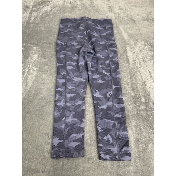 Athleta Ultimate Stash Pocket Texture Camo Capri Women's Size Small Blue - Picture 2 of 10